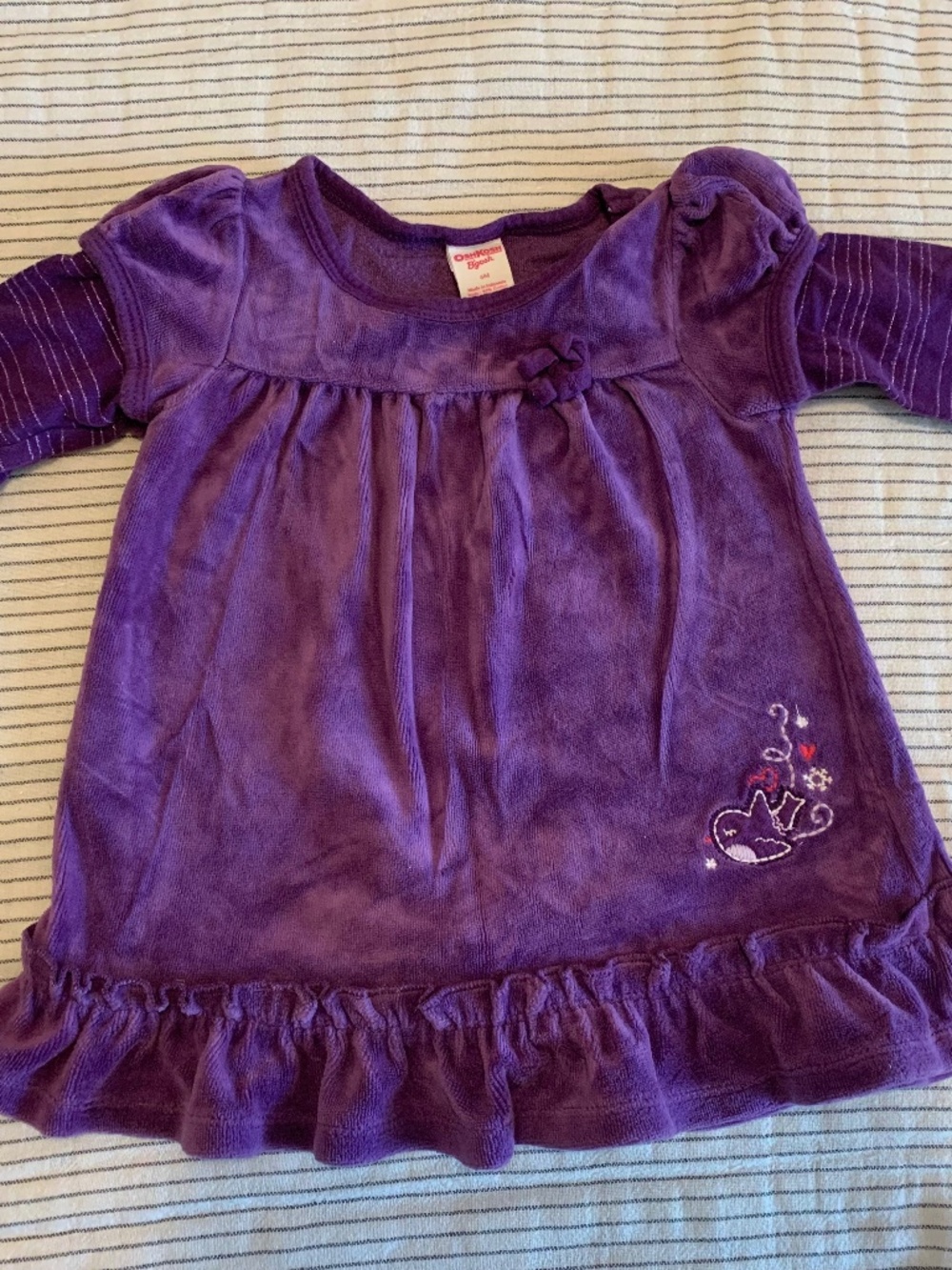 Vintage OshKosh B'gosh Purple Velvet Velour Dress | 6M